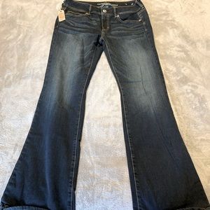 New American Eagle size 10 regular jeans. Dark blue, super stretch kick boot.